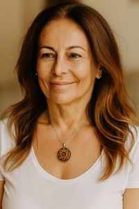 Thumbnail for Dark Magic Protector Pendant Kalachakra 14k Gold Protective Crystals