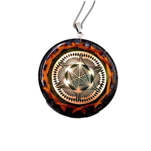 MOLDAVITE Cellular Regenerator Necklace with Crop Circle and Dodecahedral Matrix with 5G Protection