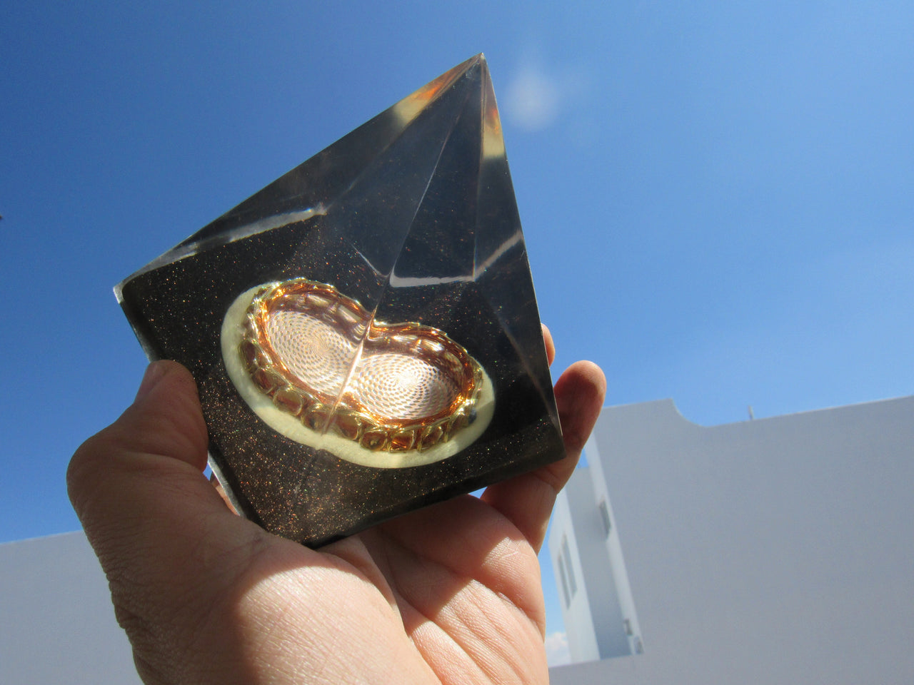 Dr Patrick Flanagan's Double Pyramid Concentrator with Cosmic Sensor