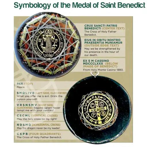 Energy Protection and Abundance Kit: Orgonite Energy Necklace and Zinc Bracelet with St. Benedict Medal