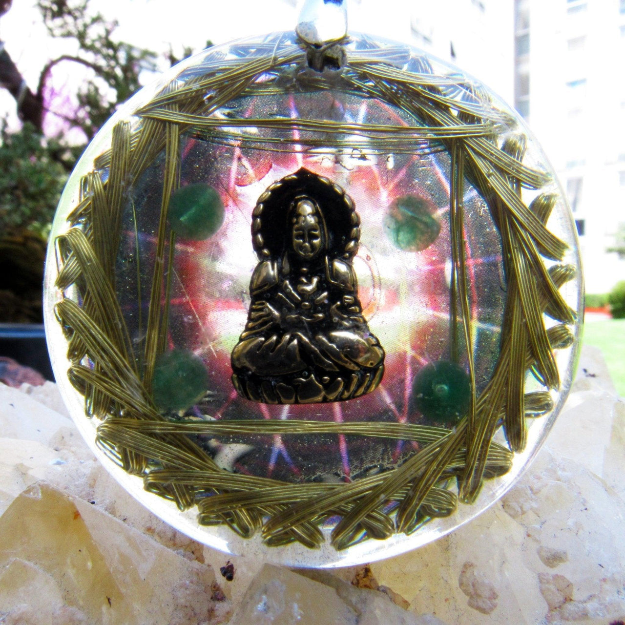 Buddah Gold Plated 4th Chakra Development Meditation Device 24 Vortex - Metayantra Consciencia