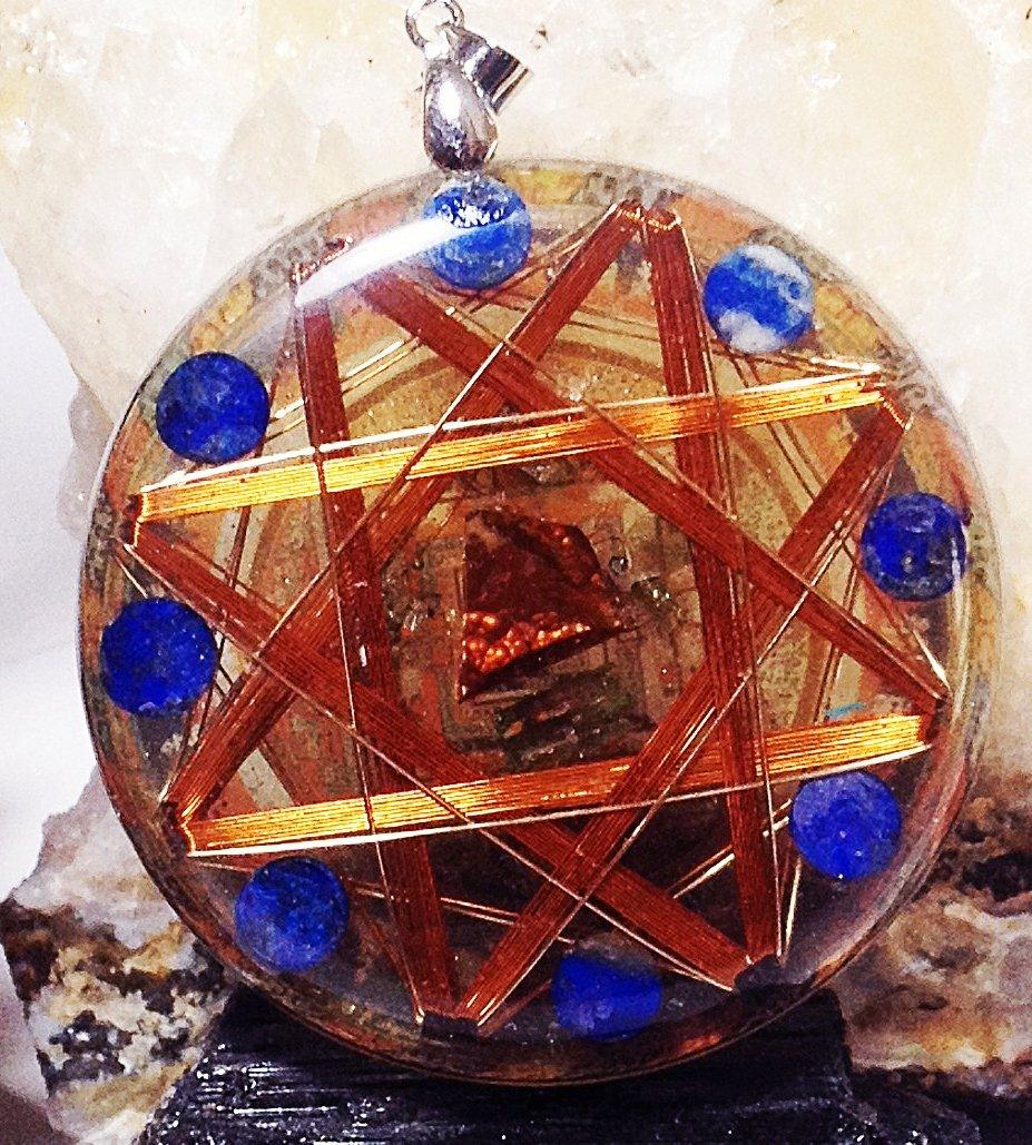 Dark Magic Protector Kalachakra 14k Gold Protective Crystals - Metayantra Consciencia