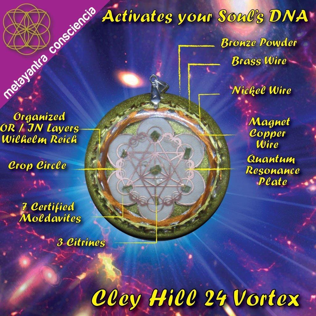 Moldavite Cley Hill Crop Circle 36 Vortex Quantic Resonator - Metayantra WorldWide